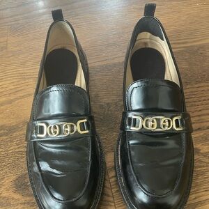 Sam Edelman Black Loafers with Gold Detail